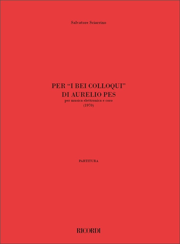 Per 'I Bei Colloqui' Di Aurelio Pes